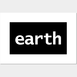 Earth Minimal Space Typography White Text Posters and Art